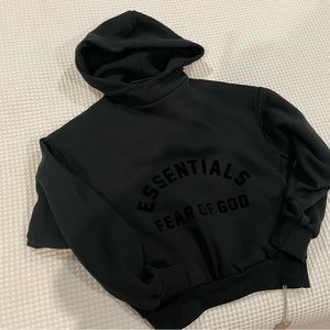 Essentials jet black hoodie